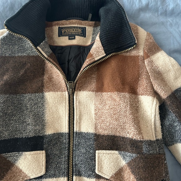 Pendleton Jackets & Blazers - Pendleton women’s Camden Plaid Wool Jacket - Brown and Cream